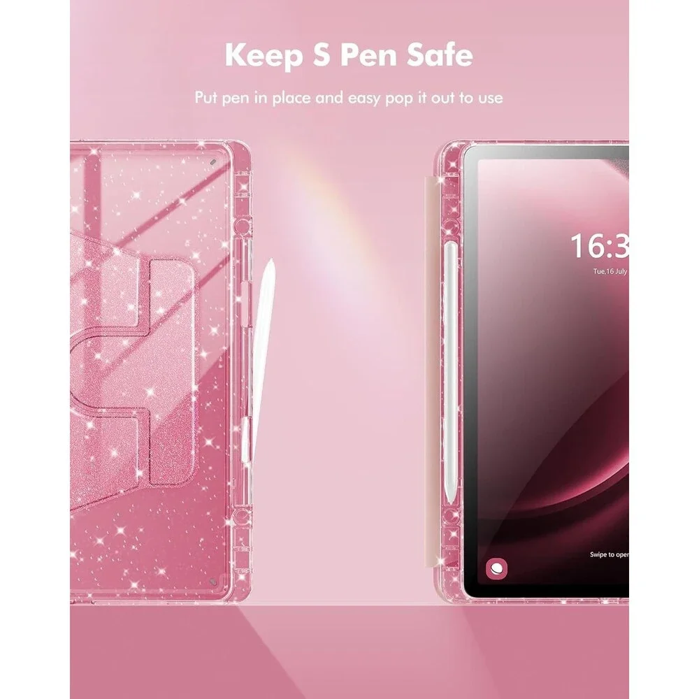 Case for Samsung Galaxy Tab S10 Lite 10.9 Inch with S Pen Holder, Glitter Cover
